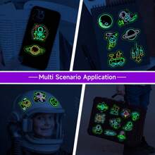 50pcs A Luminous Sticker, Glow-In-The-Dark Neon Graffiti Sticker, Decorative For Notebooks, Cups, Guitars, Luggage, Personalized Waterproof Sticker.