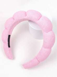 1 Face Washing Headband/2 Face Washing Wrist Straps/3 Set Of Hydrotherapy Headbands, Makeup Headbands, Face Washing Headbands, Skincare Headbands, Pink Velvet Fluffy Sponge Headbands, Bows, Bubbles, Hydrotherapy Headbands, Wristbands, Set Of Women's And Girls' Hair Accessories