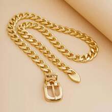 Fashion Thick Metal Chain Waist Belt, Plus Size Decoration For Dresses, Shirts
