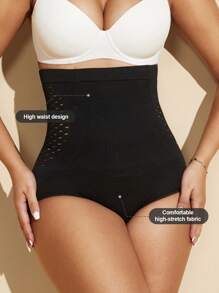1pc High Waist Seamless Breathable Shaping Bodysuit, Black Tummy Control Panty Shorts For Women Flat Belly Sheath Slimming Pants Underwear Shorts Lingerie Briefs Shapewear Waist Trainer Shaper  Summer