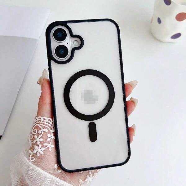 1 pieza Funda magnética para teléfono de color macaron con un toque de lujo, adecuada para modelos de , no se amarillea