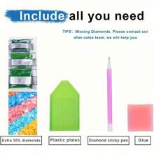 1pc 5D Diamond Painting Kit, Full Round Diamond With Complete Tool, Animal Pattern, Bedroom & Living Room Wall Decor Diamond Painting Set, Mosaic Wall Art Suitable For Beginners, Full Drill Round Mosaic Art Craft No Frame, Stick On Home Wall As Gift, Full Drill Crystal Diamond Painting Picture Wall Decor, Diamond Painting Set 30*40cm/11.81*15.75inch