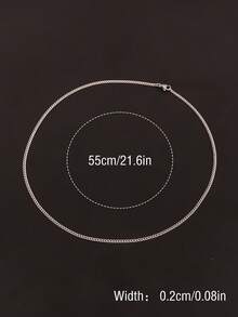 1pc Unisex Stainless Steel Polished Chain Necklace - [Similar To Necklace 82]