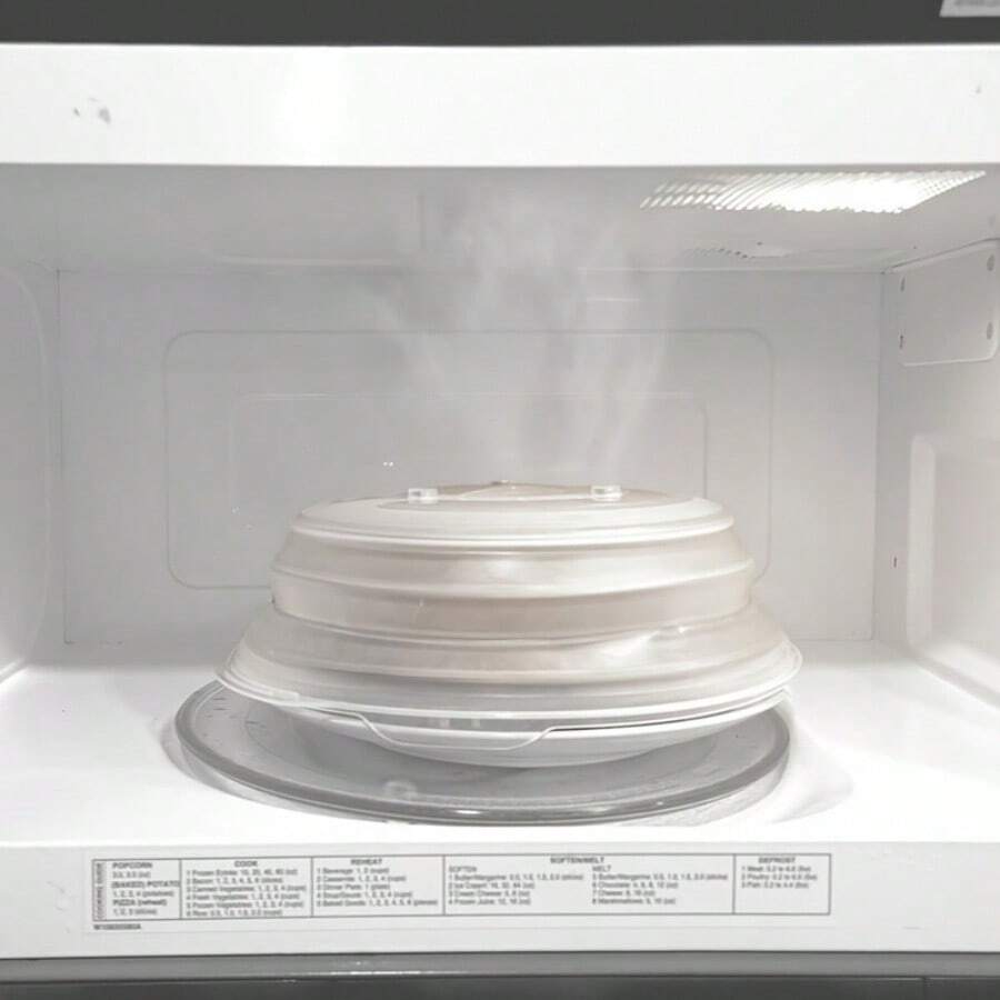 Microwave Cover Lid Collapsible Anti Splatter Guard Food Cover Lid - White - View 1