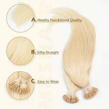 I Tip Human Hair Extensions Microlink Capsules Hair Pre Bonded 30g/Pack 12-20inch For Fine/Thin Raw Hair - SP27/613 - View 3