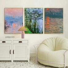 1 tấm áp phích nghệ thuật phim trường phái ấn tượng trừu tượng phong cách Claude Monet trang trí tường phòng bar quà tặng khung tùy chọn - Nhiều màu - Xem 3