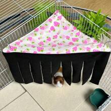 [Original Art Design] Small Pet Hideout - Cozy Corner Pet Hammock Tent With Triangle Hanging System, Washable Play & Resting Habitat For Hamsters, Ferrets, Squirrels, Sugar Gliders, Chinchillas, Rabbits, Hedgehogs