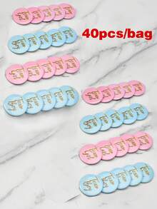 10/20/30/40個性別揭曉婚禮派對裝飾徽章，派對用品，裝飾品 - 彩色 - 查看 12