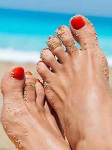 CIZME 2Pcs Gold/Silver Adjustable Toe Rings Beach Foot Jewelry For Women Open Toe Ring CZ Flower Love Toe Rings