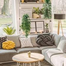 3 Pack Artificial Hanging Plants In Pots Indoor Fake Trailing Plants Home Room - Green - View 9