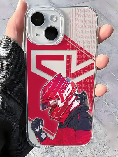 1pc Fashionable Racing Car Pattern Full Coverage Transparent Anti-Fingerprint TPU Soft Phone Case Compatible With IPhone 16 Pro Max/16/16 Pro/16 Plus/11/15/15 Pro/15 Pro Max/12/13/14 Pro Max/XS/XR/11 Pro/11 Pro Max/12 Pro/12 Pro Max/13 Pro/13 Pro Max/7 Plus/14 Pro/14 Pro Max/14 Plus/7 Plus/8 Plus/8/SE2/12 Mini/13 Mini, Anti-Yellowing Waterproof Shockproof Anti-Fall Scratch Resistant