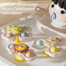 3 Packs Suction Cup Spinner Bath Toys For Babies 6-24 Months – Sensory Spinning Tops, Finger Exercises, Bathtub & High Chair Activity Toys For Toddler 6+ Months