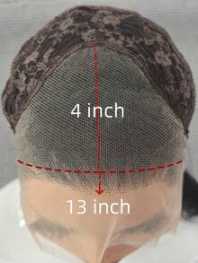 websterwigs 13x4 长波浪 26 英寸黑棕色蕾丝前部合成假发，预拔发际线耐热纤维头发，丝滑直发假发，适合女性角色扮演派对日常使用 - 黑棕色 - 查看 8