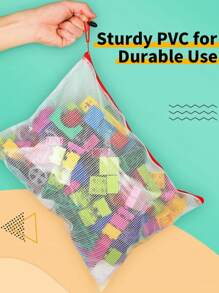 1/2/4/8Pcs Portable Zipper File Bag Transparent Single-Layer Mesh Student Test Paper Data Storage Bag Office Files Stationery (A4 A5 B5)