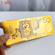 Bluey Biglietto da collezione in polimero dorato di Bluey, Bingo e Bandit - Valuta commemorativa premium di personaggi dei cartoni animati per esposizione, memorabilia di animazione per collezionisti adulti e fan dello show televisivo