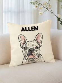 1pc Customized Linen Fabric Throw Pillow Cover, For Home Decor, Valentine's Day, Christmas, Thanksgiving, New Year Pattern, Baby/Couple/Family Photo, Wedding Anniversary Gift, Single-Side Printed, Without Filler - Multicolor - View 2