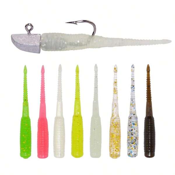 12pcs/Box Soft Fishing Lure 3.5cm Rockfish TPR Swimbaits Nightlight Worm Ice Jig Artificial Baits Bass Tackle