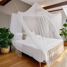 1pc Bed Canopy Mosquito Net, Heavy Duty Mosquito Netting For Indoor & Outdoor, Square Netting Curtain For Bunk Bed, Camping, Bedding, Patio, Easy Installation