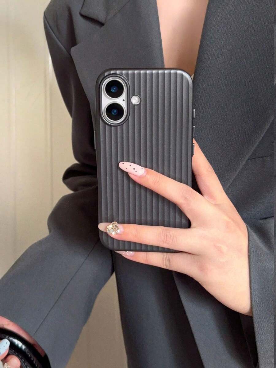 条纹新款全包电镀竖纹手机壳，兼容 16、16 Pro、16 Pro Max、13、13 Pro，防水、防震、防摔、防刮花