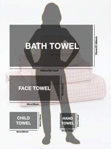 Set de 4 toallas de gasa de waffle: 1 toalla de baño de 70 * 140 cm, 1 toalla de cara de 50 * 90 cm, 1 toalla de 30 * 50 cm, 1 paño de lavado de 24 * 24 cm, suaves y absorbentes para el baño, al aire libre, campamento, vuelta al colegio, salón de belleza, hogar y baño