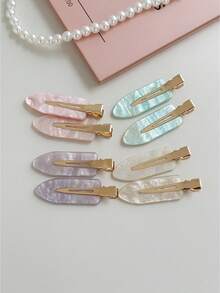 OUSEON Kẹp tóc bằng nhựa acetate – Thiết kế liền mạch & lấp lánh vàng, 4 màu | Phụ kiện tóc cho nữ, kẹp càng cua, kẹp tóc cài đầu, đồ dùng học tập, phụ kiện tóc, phụ kiện đội đầu, ghim cài tóc - Nhiều màu - Xem 6