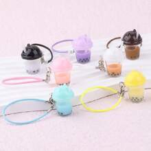 1pc First Generation And Second Generation Imitation Finished Pearl Milk Tea Cup Accessories, Doll Clothes With Hanging Accessories Cat's Ears (Steamed Cat-Ear Shaped Bread) Straw Cup Diy Butter Glue Key Chain Hanging Accessories