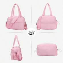 Gym Bag For Women,Lightweight Carry On Weekender Duffel,Solid Color Simple Versatile Multi-Layer Training Bag,Yoga Bag,Suitable For Short-Distance Business Trips, Travel, Fitness, Sports And Tourism - 粉色 - 查看 2