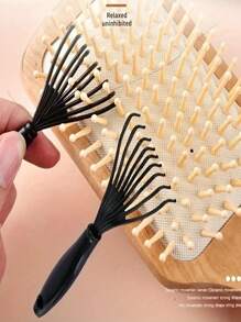 3 Peças/Conjunto Ferramentas de Limpeza de Pente - Limpador de Pente, Pente com Cabo de Plástico, Escova para Remover Resíduos de Cabelo, Ferramentas de Salão e Cabeleireiro