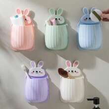 1/2/4pcs Rabbit Cartoon Storage Box Suitable For Easter Children's Bath Products Storage Rack No-Drill Children's Toothbrush And Toothpaste Home Storage