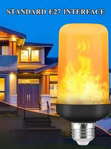 4 pezzi Lampadine a LED a effetto fiamma, attacco E26/E27, lampadine a fiamma per Ognissanti, lampadine gialle a luce tremolante con effetto capovolto, 4 modalità di luce a fiamma, per Natale, feste, decorazioni per interni ed esterni.