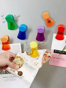 12pcs Food Potato Chip Snack Bag Sealing Clip, Color Refrigerator Magnet Clip, Magnetic Refrigerator Sticker Food Sealing And Preservation Clip, Creative Food Preservation Moisture-Proof Snack Sealing Clip For Home Kitchen, Air Sealing Clip For Home Kitchen Storage, Mini Home Kit - Multicolor - View 5