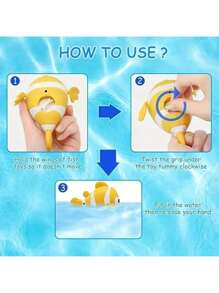 1 pieza Juguete de payaso de cuerda de colores, apropiado para niños y niñas, juguete de agua - Duradero ABS, excelente para el baño y juegos al aire libre, disponible en rosa, azul, amarillo - Regalo ideal para Halloween y Navidad, apropiado para bebés de 12M+, lindo pez que se arrastra para juegos de agua en la bañera, alberca, playa, juguete de baño para niños, regalos de cumpleaños