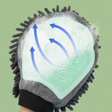 1 Stück Haustier Badetuch, Haustier absorbierende Handschuh, Hund Haarentfernung Handschuh, Katze Massage Handschuh, Haustier Badetuch, Hund absorbierende Handschuh, Haustier Reinigungshandschuh, Katze Bademassage Bürste, doppelseitiger Multi-Funktions Haustier Massage Handschuh