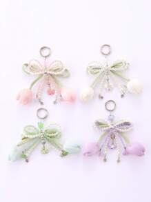 Series Tulips Faux Pearls Bows Bags Pendants Fresh And Simple Flowers Mobile Phone Accessories For Women