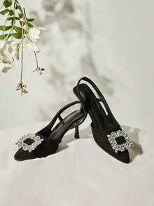 女士凉鞋，夏季新款，高跟，百搭，仙女风，绑带，搭扣，交叉系带，圣诞节/冬季圣诞礼物 - 黑色 - 查看 6