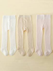 3 Pcs/Set Babies Solid Color Mesh Pantyhose, Suitable For Spring/Summer - Multicolor - View 26