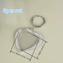 5个方形透明四叶草相框钥匙扣 DIY - Color - 查看 8