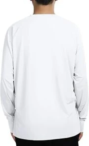 CAMEL CROWN Men Sun Protection Shirts UV SPF UPF 50+ Long Sleeve Rash Guard Fishing Running Swim T-Shirt Quick-Dry Lightweight - Flowing Cloud White - View 3