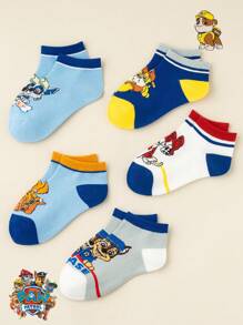 Paw Patrol 5/10 Paar Kinder Ganzjahres Jungen Kurze Socken, süße Cartoon Hund Kapitän Motiv Schüler Socken