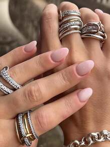 Set di 3 o 4 anelli con zirconi cubici dorati e argento per donne, anelli di moda impilabili, anelli chunky per il pollice, regalo di gioielli per la festa della mamma