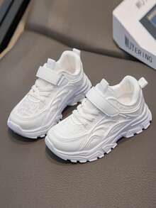 1 Pair Kids' Breathable Mesh Slip-On Casual Sports Shoes, Low-Top, Comfortable For Girls & Boys, White, Spring/Summer/Autumn (Run Small By 1 Size) - White - View 4