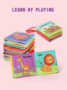 6pcs Tear-Resistant Cloth Books, Fruit & Animal Cognitive Toys, Promote Early Learning & Cognitive Development, Christmas, Birthday, Thanksgiving Gift, Doctor Toy Set, Baby Sensory Books, Baby Toys, Baby Cloth Books, Baby Cognitive Books