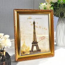 1pc Retro Style Picture Frames For Wall And Table,White Golden Silvery Dark Gray Rose Color,Suitable For 3.5x5in/4x6in/5x7in/6x8in/8x10in/A4 Photo Paper Exquisite Room Decor And Beautiful Wall Decor,Suitable For Various Indoor Scenes Such As Bedrooms, Offices, Restaurants, Corridors, Etc.,As A Gift For Mother's Day, Father's Day, Halloween, Christmas, New Year. Without Cardboard And Photo Paper