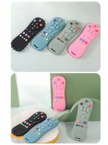 1 Pieza Modelo de control remoto de silicona, juguete de dentición de silicona suave, adecuado para niños y niñas pequeños, regalo de Navidad, juguetes para bebés, alivia el dolor de la dentición, alivio de las encías doloridas, diseño lindo, juguete para morder control remoto, juguetes sensoriales para bebés, adecuados para recién nacidos de 6 meses y juegos