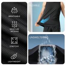 TURLAT Men Solid Plain Tank Top Workout Gym Round Neck Basic Sleeveless Shirts For Men Muscle Summer - 紅色 - 查看 5