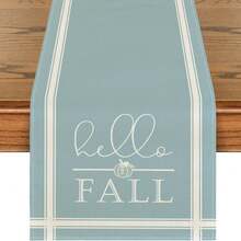 Listras laranja e brancas, caminho de mesa de abóbora com listras Hello Fall, decoração de mesa de jantar sazonal de outono para decoração de festas em casa - Multicolorido - Ver 35