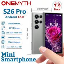 SOYES SOYES ONEMYTH S26 Pro 4G Mini Smartphone 4,0 Zoll HD Vollbild-Display, 2000mAh großer Akku, 2GB RAM, 16GB ROM, Android 10.0, Dual-SIM-Standby, klein und handlich, mit Play Store, kostenloser Handyhülle und Kartenstift, ideal als Überraschungsgeschenk für Mädchen. Schwarz/Rosa/Grau. Ein Must-Have-Artikel für die Feiertage.