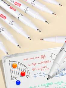 5pcs/6pcs Whiteboard Marker Pens, 0.5mm Fine Nib, Ideal For Writing On Whiteboards, Glass, Mirrors, Home, Office And School Supplies School Supplies,Back To School