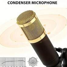 Professional Audio Mixer Kit - Integrated Podcast Studio Bundle With High-Quality Stand Condenser Microphone - USB/Battery Powered Dual Mode, With Rechargeable Lithium Battery - Connects To PC, Laptop, Smartphone For Game Recording, Streaming, Creative Expression ﻿