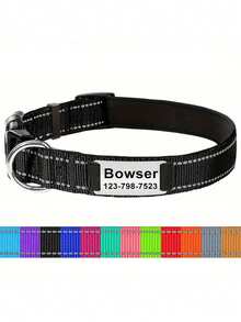 Personalized Reflective Dog Collar With Engraved ID Tag, Custom-Made Nylon Dog Collar With Leash Clip, Noiseless Design, Dog Outdoor Accessory And Decoration - Multiple Sizes Fit Large, Medium And Small Pets. A Good Gift For Pets.,Vacay Vibes Ornamental,Engraved Stylish,Fashion,Colorful,Vintage,Cute,Contracted,Cuties Custom,Unique,Customized,Personalized Pet For Anniversaries,For Birthdays,Customized Pet Collars, Leashes & Harnesses,Pet Lovers - Multicolor - View 14